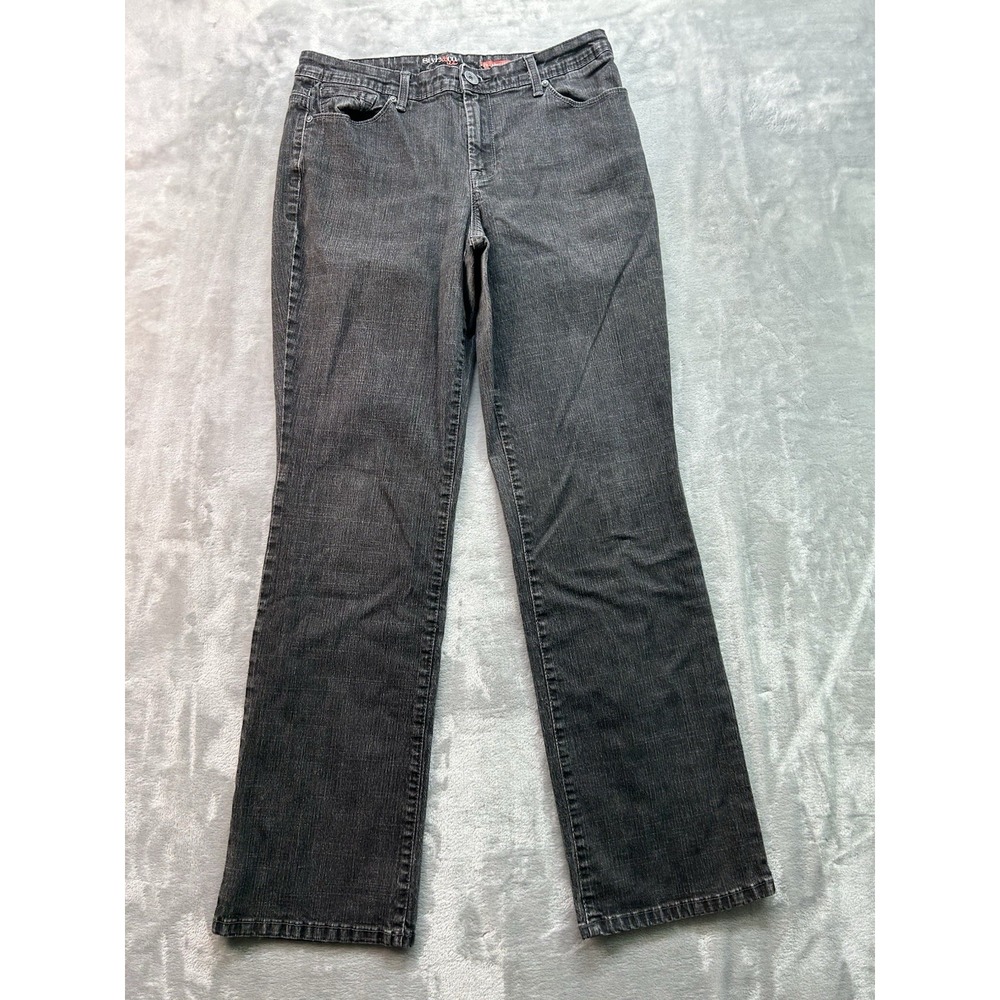 Style & Co Jeans Straight Leg Mid Rise Stretch Women Sz 12 Black Everyday Casual